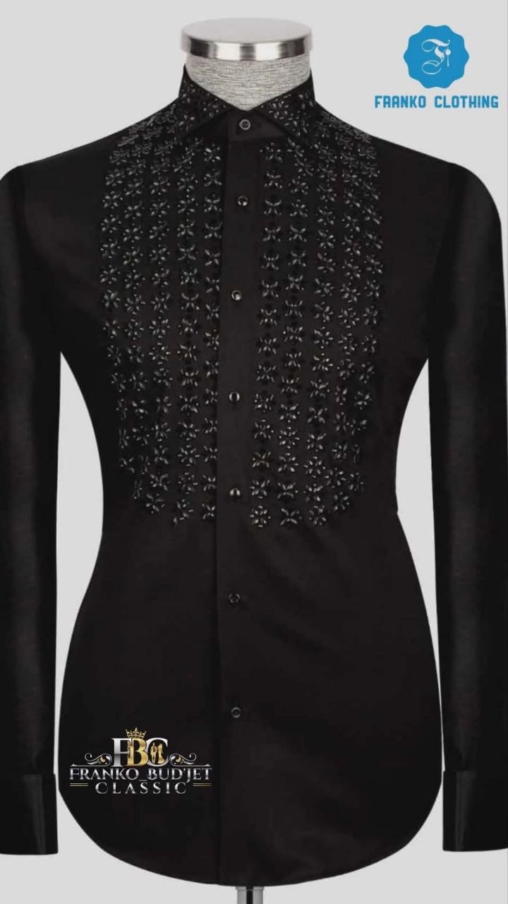 Classic Beaded Shirt black