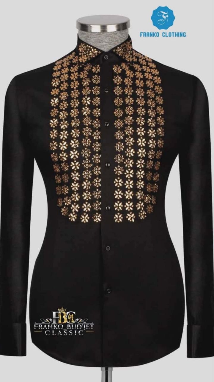Classic Gold Beaded Shirt